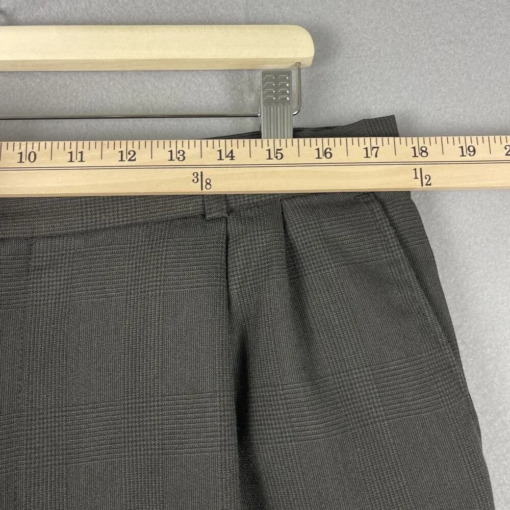 Kilburne and Finch Mens 2 Piece Suit Blazer‎ 43R Brown Gray Plaid Pants 34x28